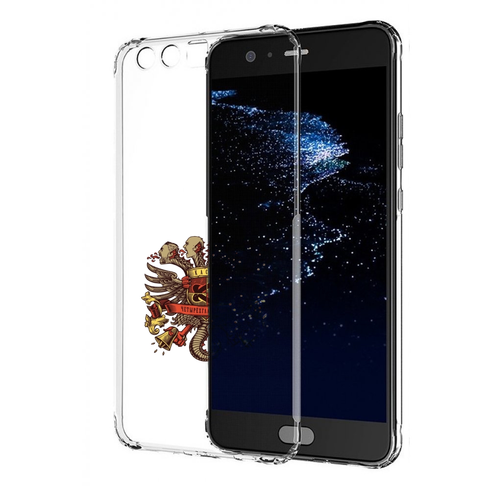 

Чехол бампер MyPads Четырёхглавый орёт Каста для Huawei P10 Plus, Прозрачный, Tocco