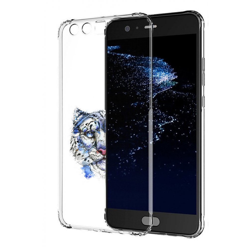 

Чехол бампер MyPads Тигр 4 для Huawei P10 Plus противоударный, Прозрачный, Tocco