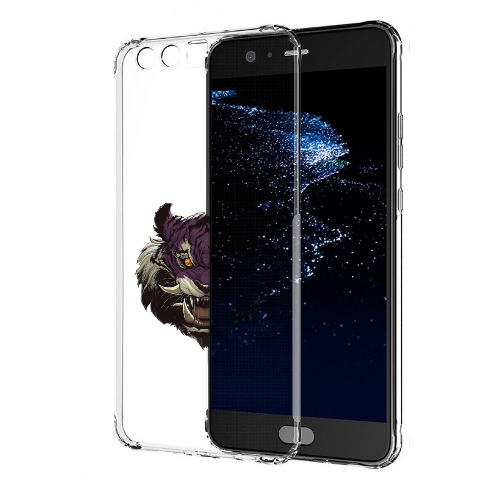 

Чехол бампер MyPads Страшный-тигр для Huawei P10 Plus противоуда, Прозрачный, Tocco