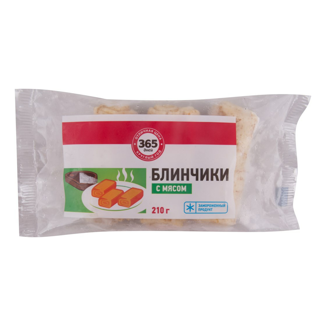 

Блинчики 365 дней с мясом замороженные 210 г