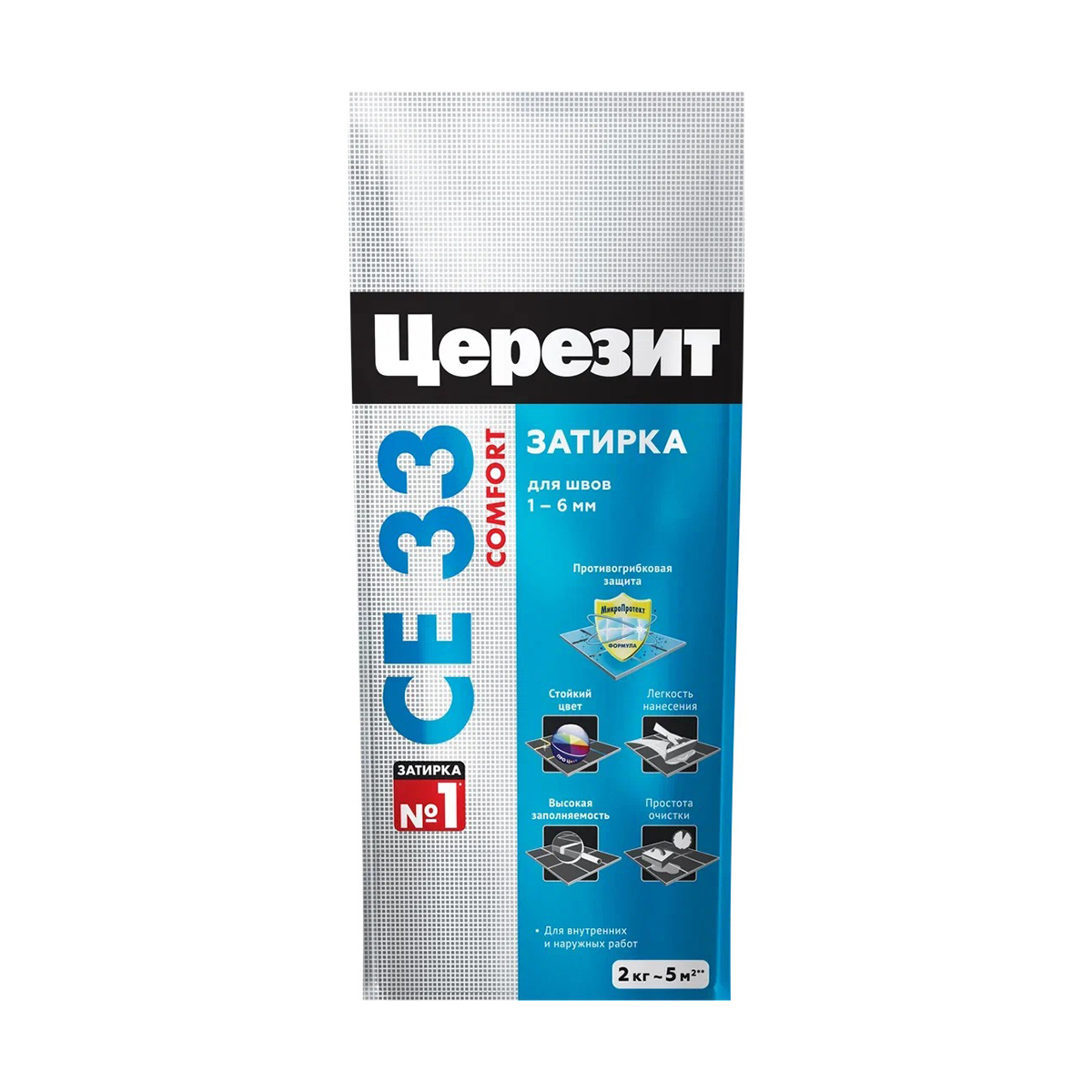 фото Затирка церезит ce 33 comfort №04, серебристо-серая, 2 кг