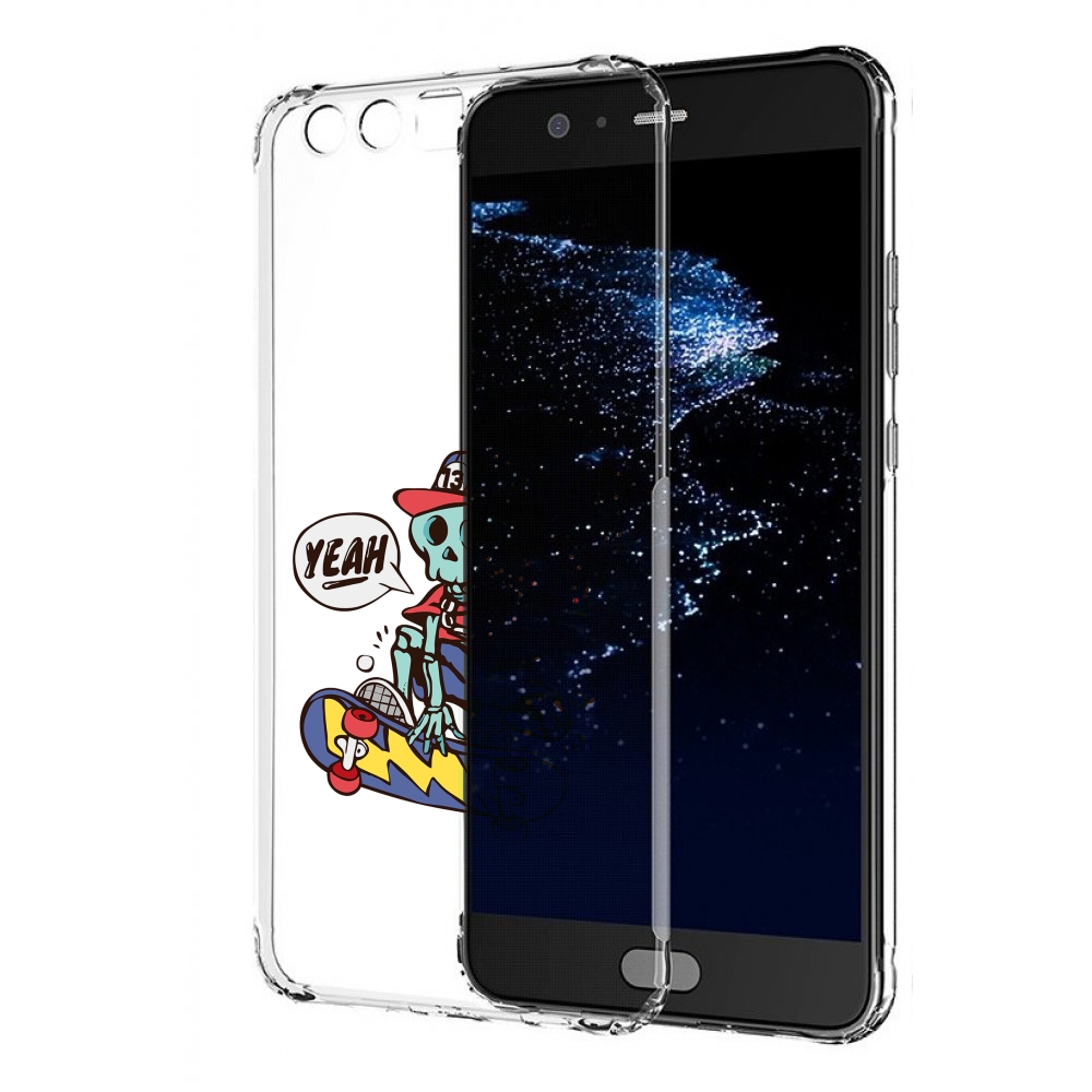

Чехол бампер MyPads Скелет-на-скейте для Huawei P10 Plus противо, Прозрачный, Tocco
