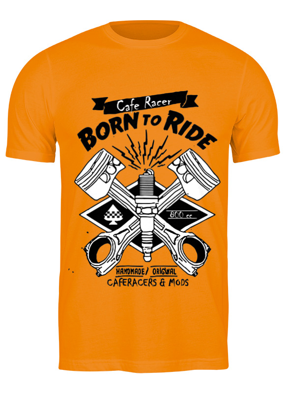 

Футболка мужская Printio Cafe racer born to ride 1311139 оранжевая M, Оранжевый, Cafe racer born to ride 1311139