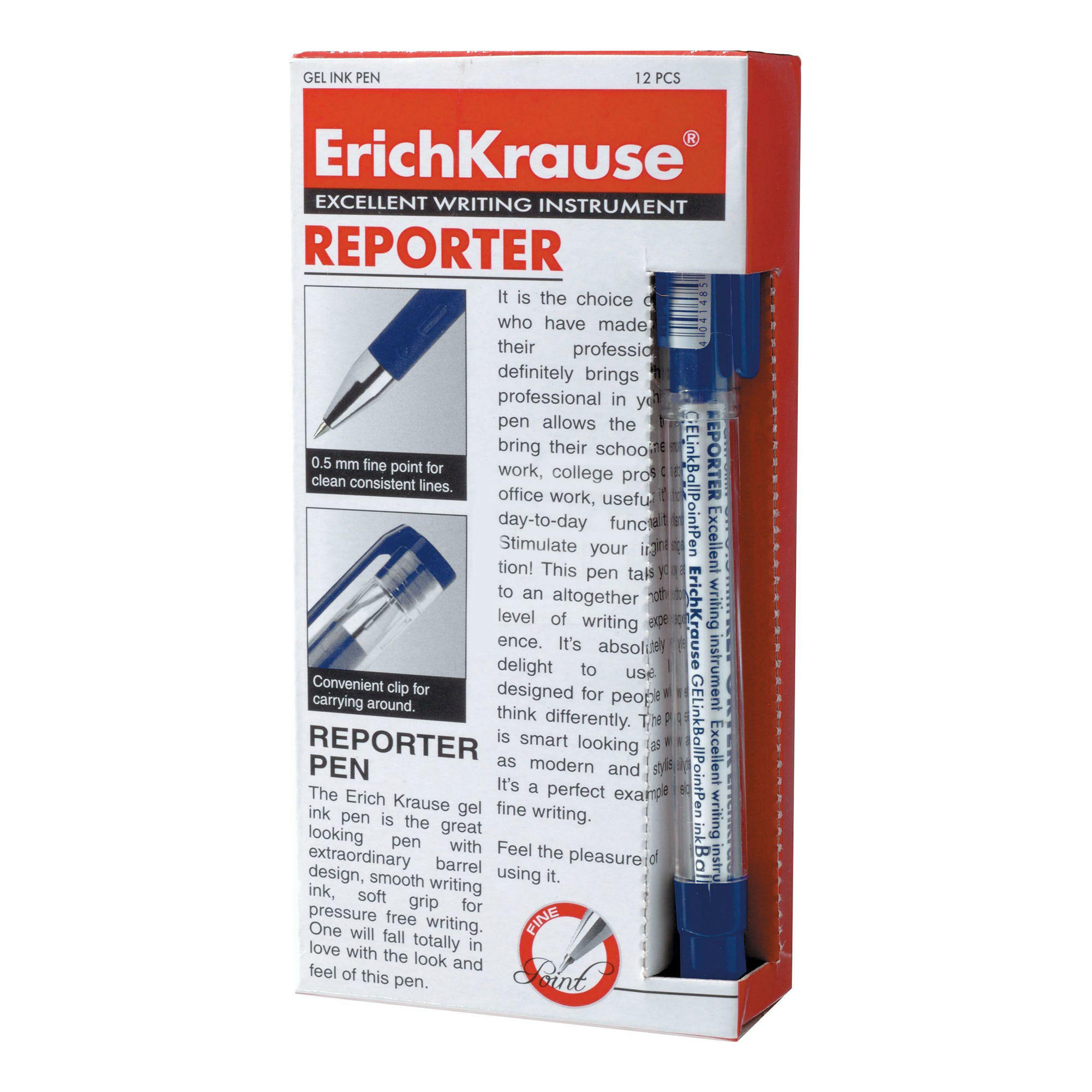 

Ручка гелевая ErichKrause Reporter цвет чернил синий