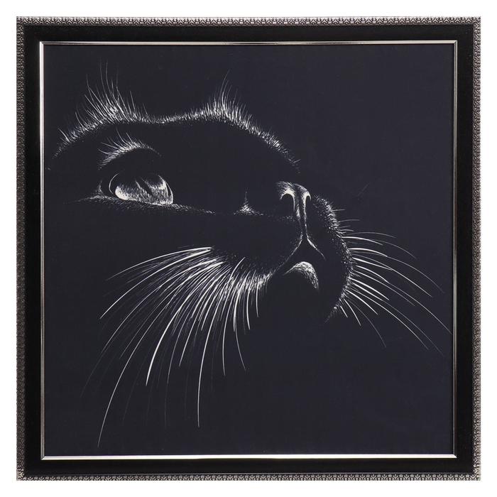 

Картина велюр Кошка (графика) 46х46 см