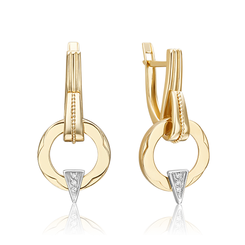 

Серьги из белого золота/желтого золота с бриллиантом PLATINA jewelry 02-5004-00-101-1121, 02-5004-00-101-1121