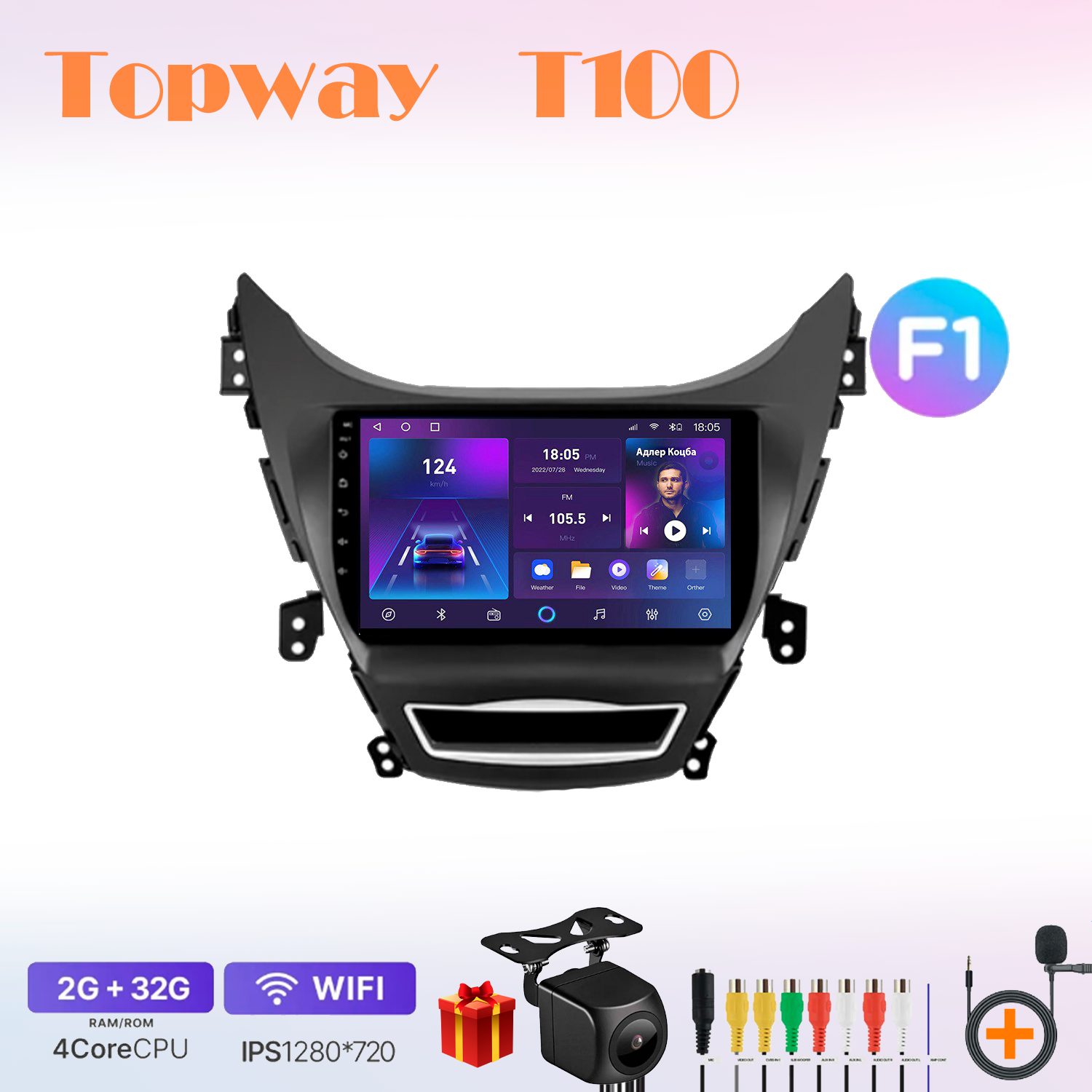 

Автомобильная магнитола Topway t7new700941 в штатное место, T100