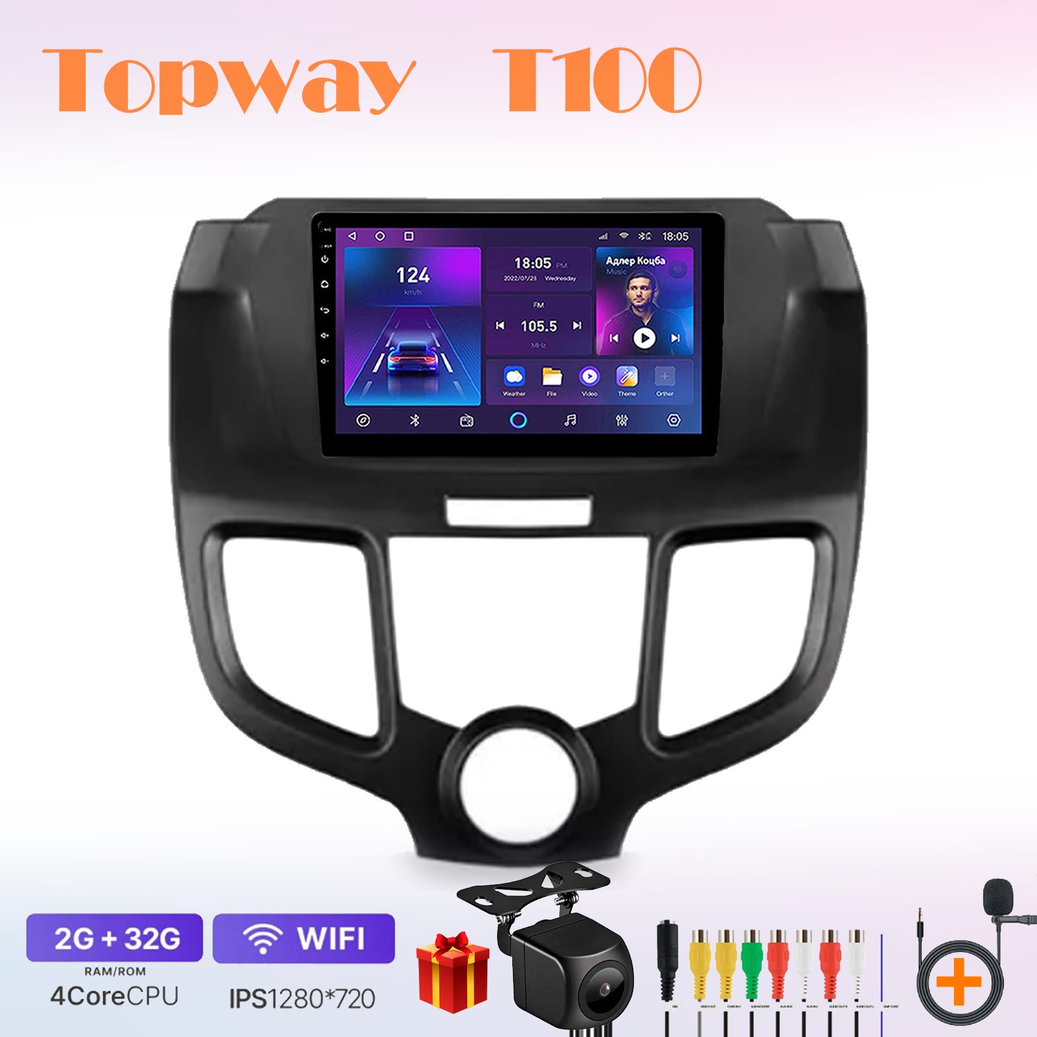 

Автомобильная магнитола Topway t7new700870, штатная в штатное место, T100