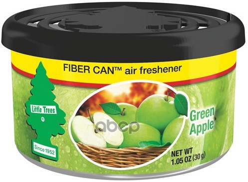 фото Ароматизатор в баночке fiber can яблоко (green apple) car-freshner ufc-17816-24 little tre little trees