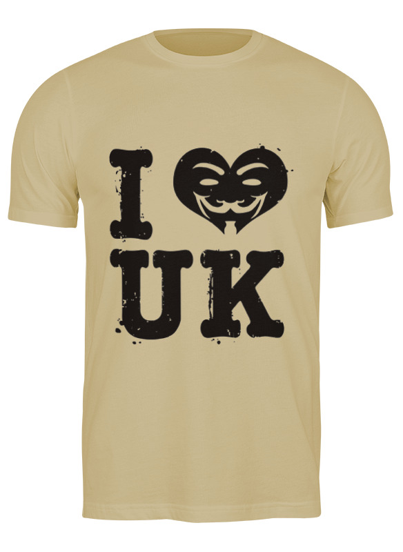 

Футболка мужская Printio Uk love 1120176 бежевая M, Бежевый, Uk love 1120176