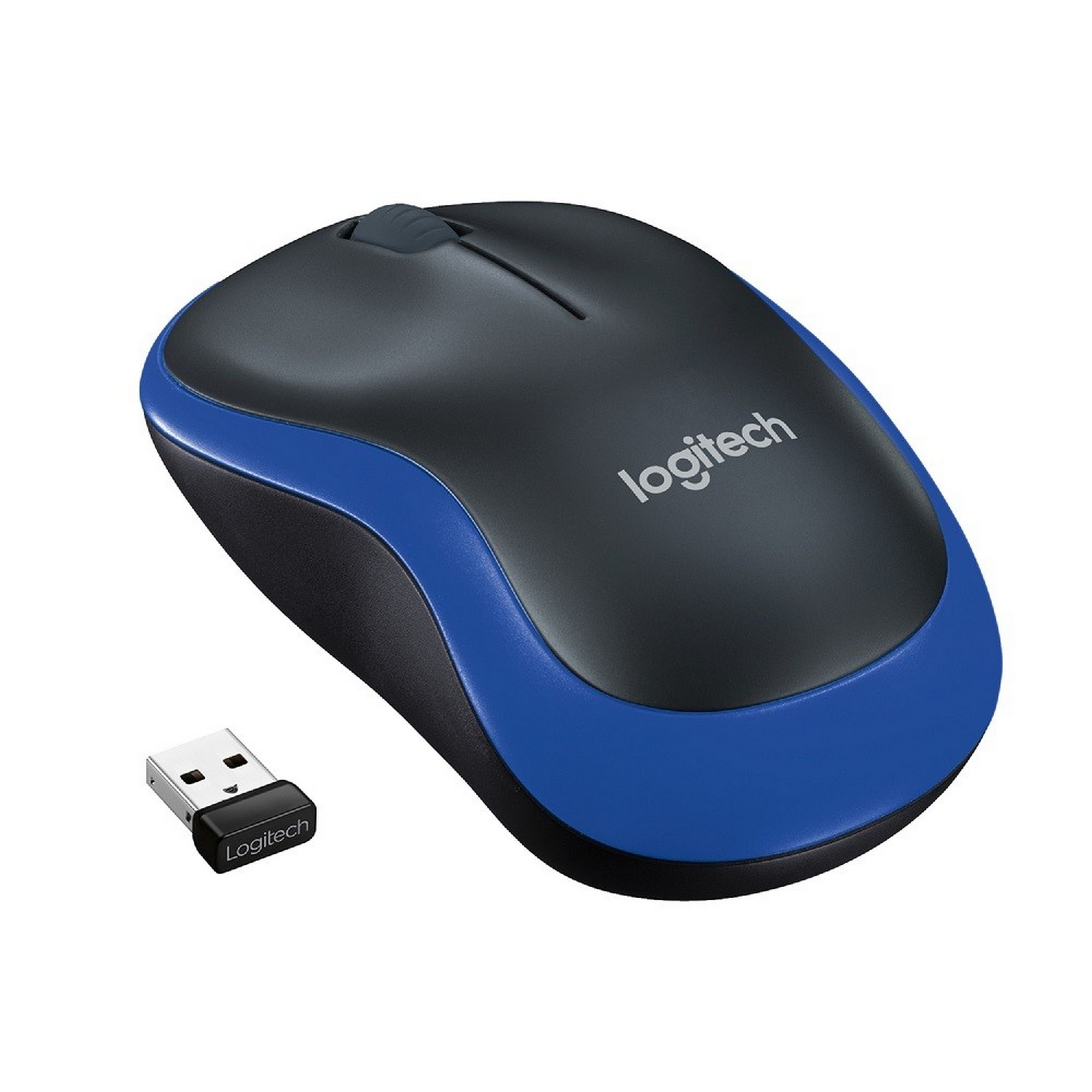 фото Беспроводная мышь logitech m185 grey/blue (910-002239)