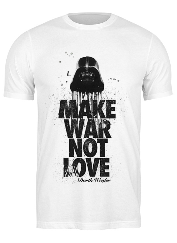 

Футболка мужская Printio Make war not love by darth weider 1041919 белая M, Белый, Make war not love by darth weider 1041919