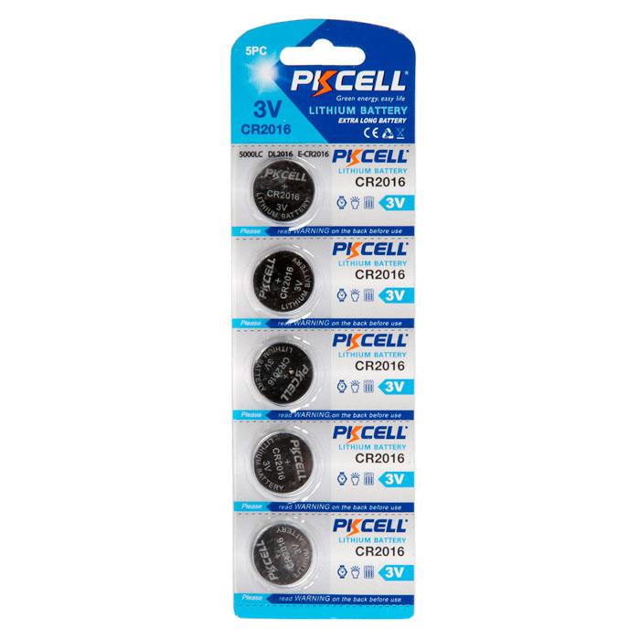 Батарейка PKCELL CR2016-5B, 5 шт