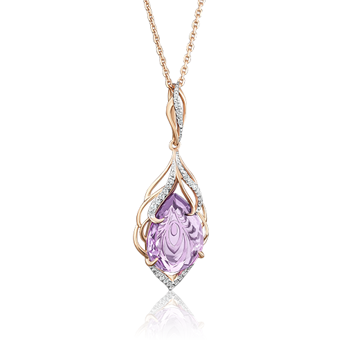 

Кулон из красного золота с аметистом/фианитом PLATINA jewelry 03-2580-00-209-1110-46, 03-2580-00-209-1110-46