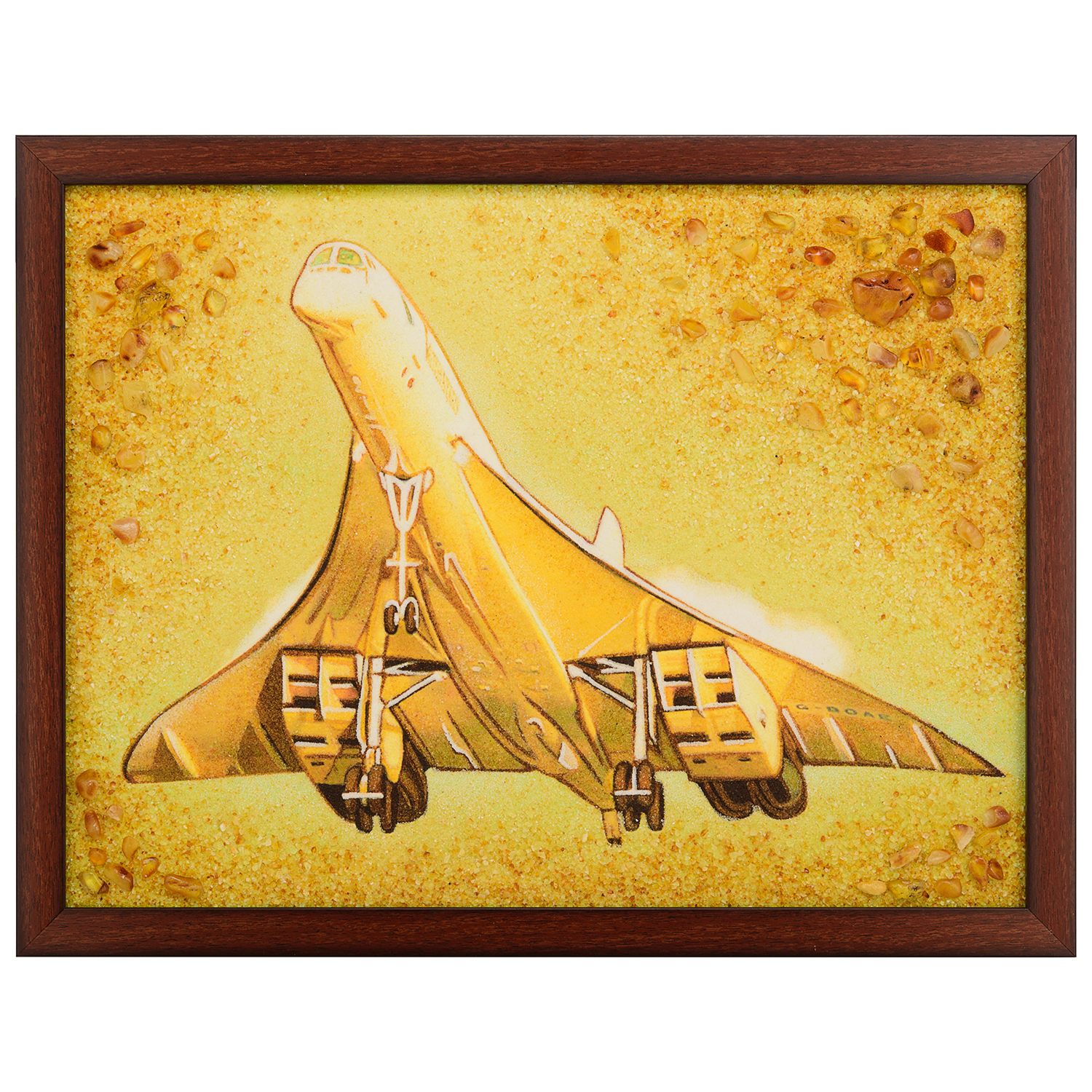 

Картина янтарная Самолёт ТУ-144 30х40 см