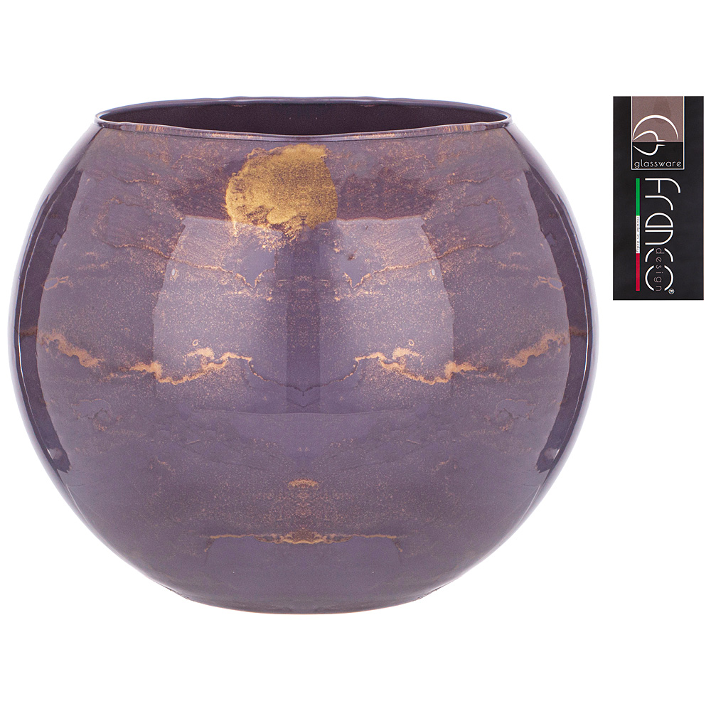 фото Ваза sfera "golden marble lavender"диаметр 20см ksg-316-1605-1 franco