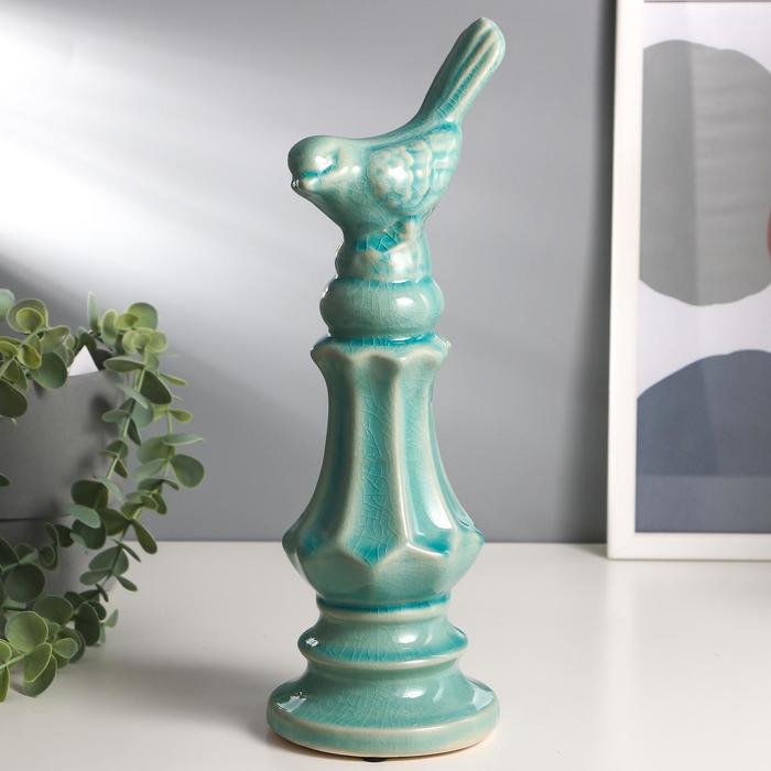 

Сувенир керамика "Птица на колонне" бирюза 29,5х11,5х10 см