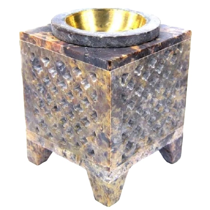 Аромалампа из камня с бронзовой чашей 8,5 см