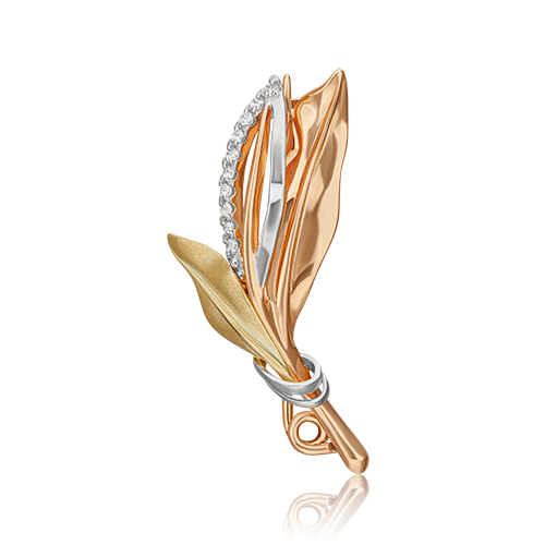 

Брошь из комбинированного золота с фианитом PLATINA jewelry 04-0248-00-401-1140-03, 04-0248-00-401-1140-03