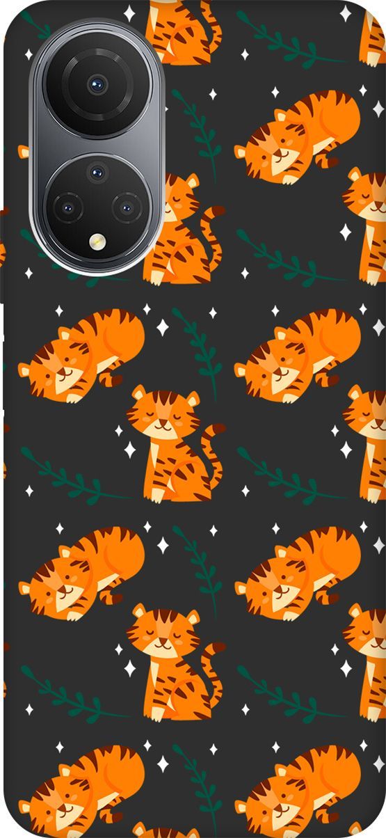 

Матовый Soft Touch силиконовый чехол на Honor X7 "Tigers" черный, Черный;белый, 158559