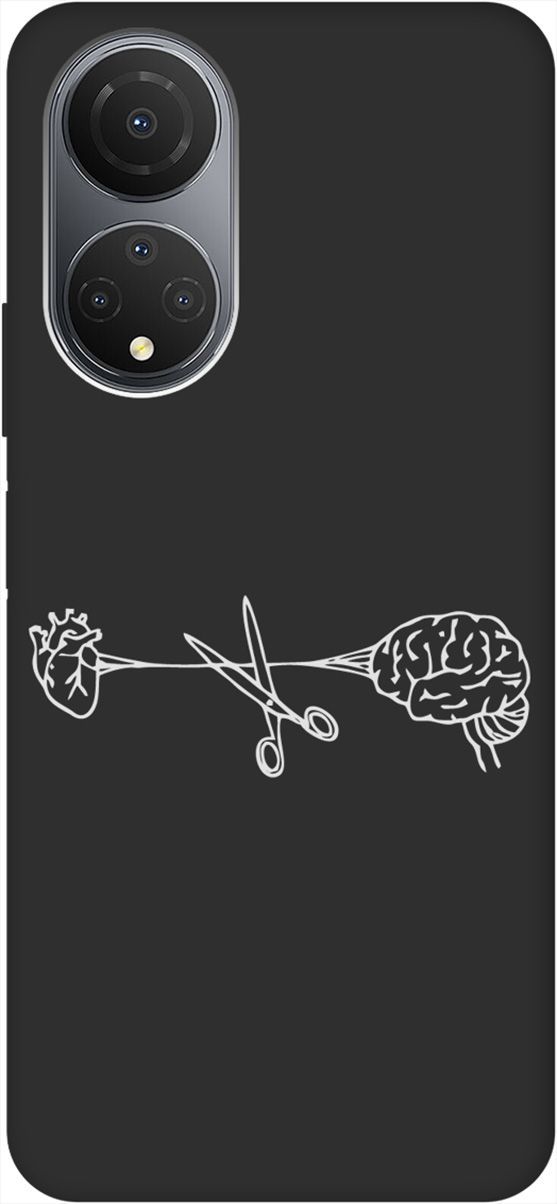 

Матовый Soft Touch силиконовый чехол на Honor X7 "Cut It W" черный, Черный;белый, 158559