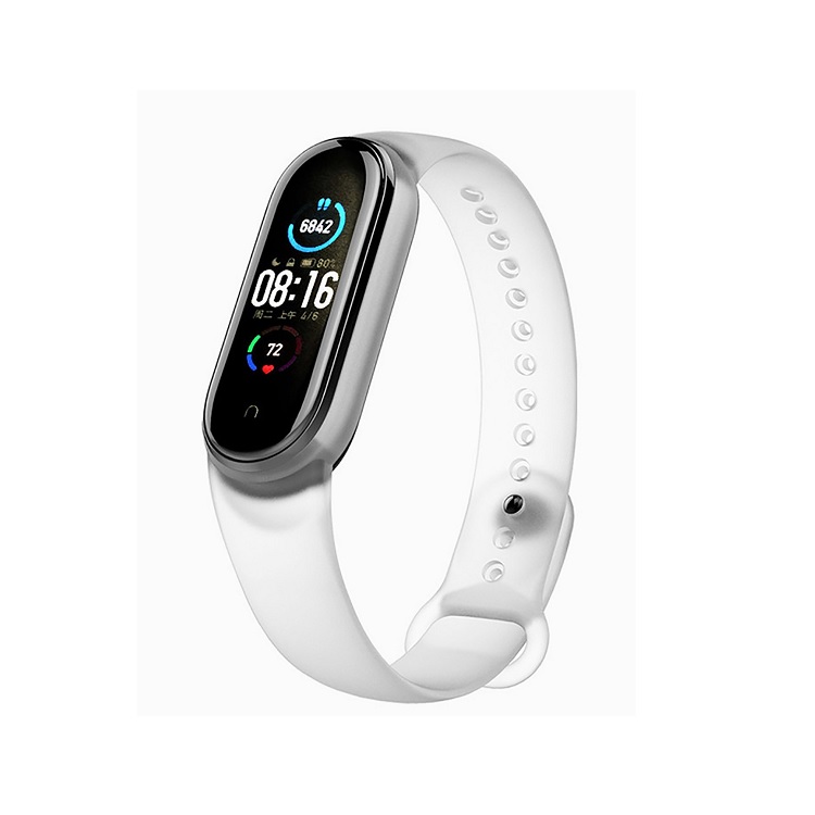 

Ремешок для Xiaomi Mi Band 5 силиконовый, прозрачный <белый>