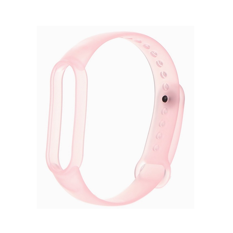 Ремешок для Xiaomi Mi Band 5 силиконовый, прозрачный <розовый>