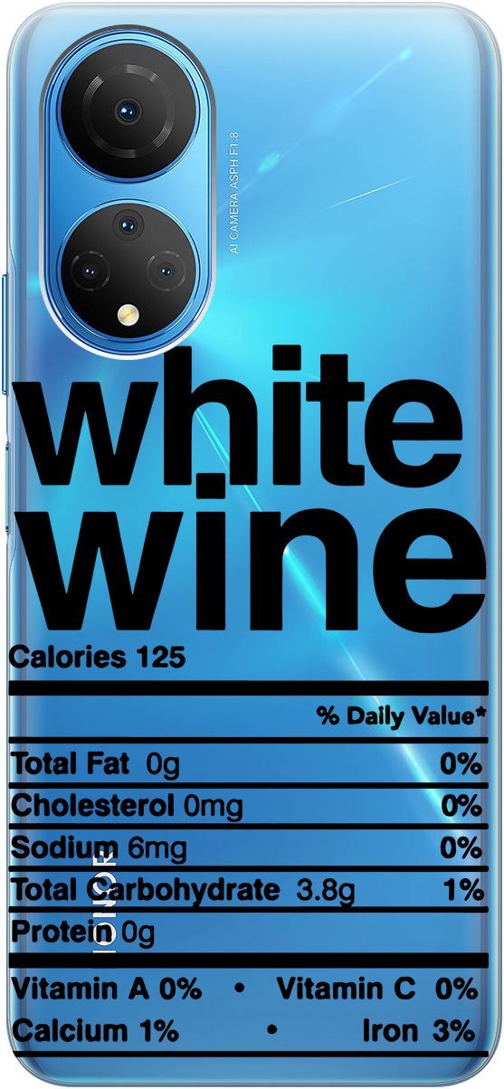 

Силиконовый чехол на Honor X7 "Wine" прозрачный, Прозрачный;черный, 158557