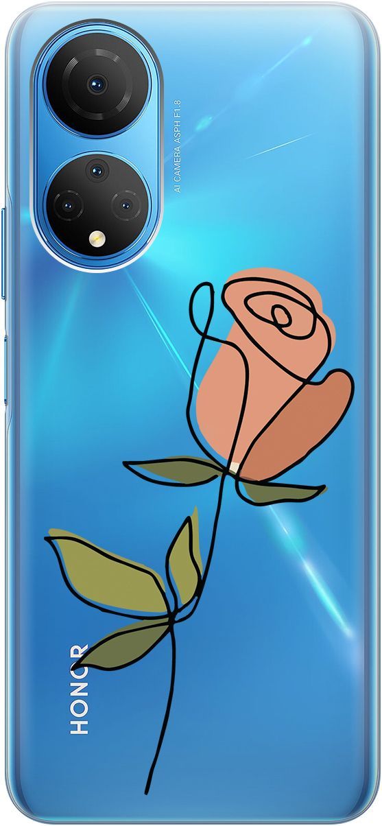 

Силиконовый чехол на Honor X7 "Rose" прозрачный, Прозрачный;зеленый, 158556