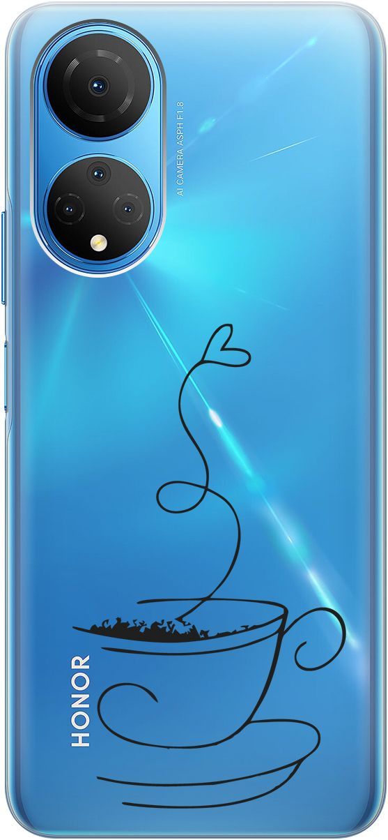 

Силиконовый чехол на Honor X7 "Coffee Love" прозрачный, Прозрачный;черный, 158556