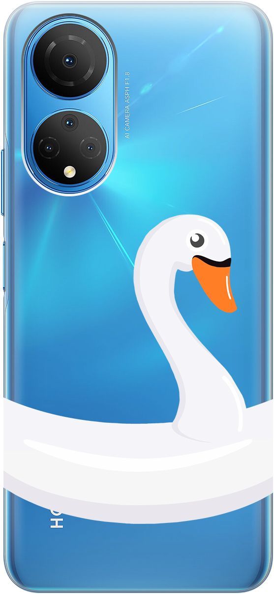 

Силиконовый чехол на Honor X7 "Swan Swim Ring" прозрачный, Прозрачный;белый, 158556