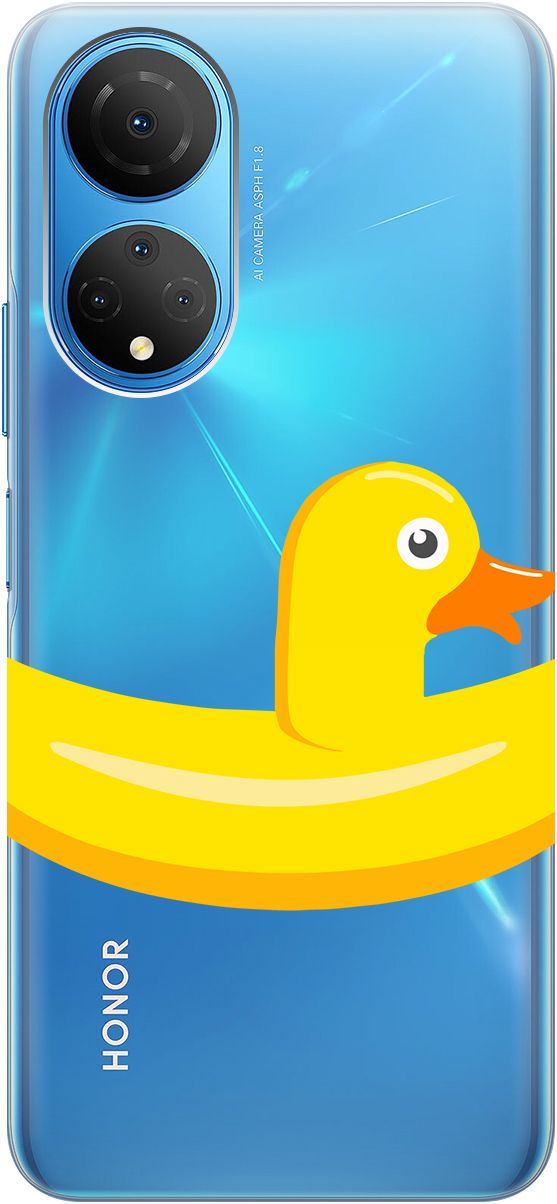 

Силиконовый чехол на Honor X7 "Duck Swim Ring" прозрачный, Прозрачный;белый, 158556