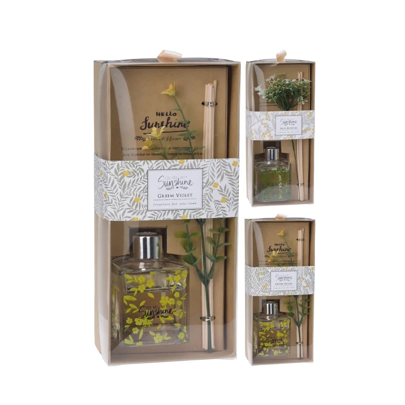 фото Арома-диффузор + палочки+ искусственный цветок home collection sunshine 100 мл 1 шт