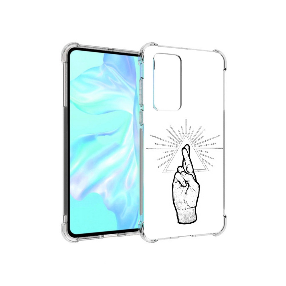 

Чехол MyPads Tocco для Huawei P40 черно белая рука, Прозрачный, Tocco