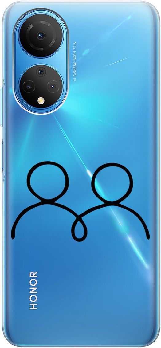 

Силиконовый чехол на Honor X7 "Couple Lines" прозрачный, Прозрачный;черный, 158556
