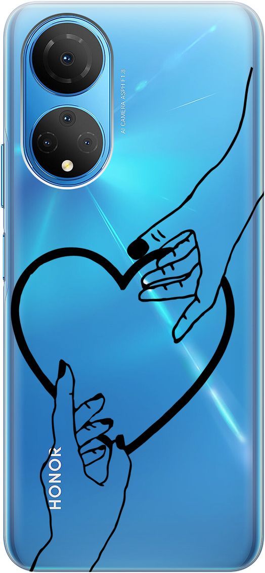 

Силиконовый чехол на Honor X7 "Hands" прозрачный, Прозрачный;черный, 158556