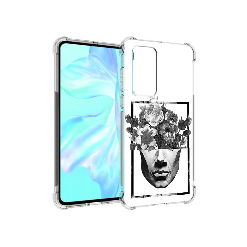 

Чехол MyPads Tocco для Huawei P40 черно белая ваза в абстракции, Прозрачный, Tocco
