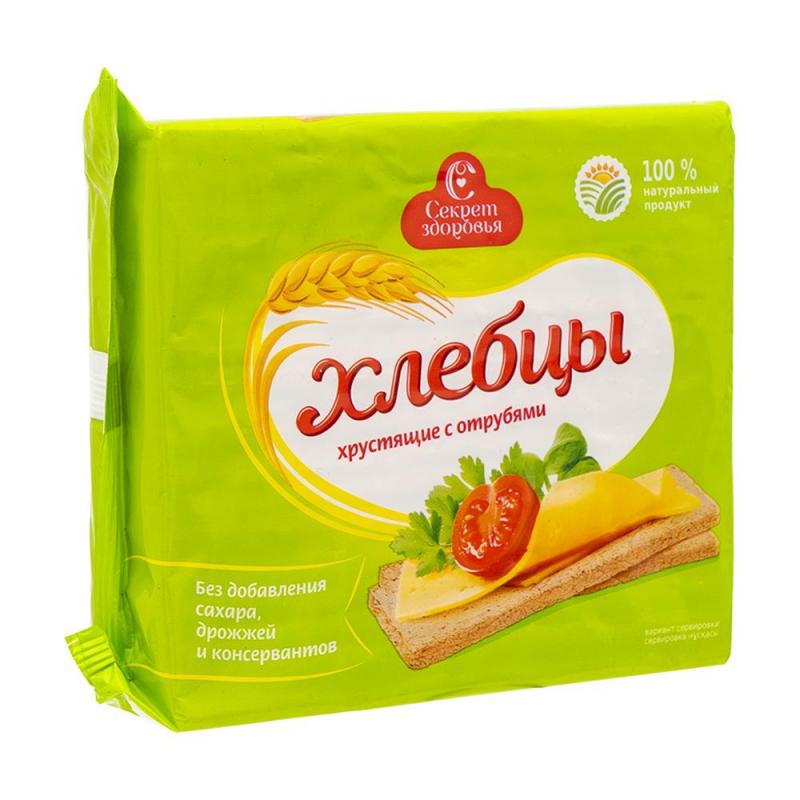 

Хлебцы ржано-пшеничные Секрет здоровья хрустящие с отрубями 130 г