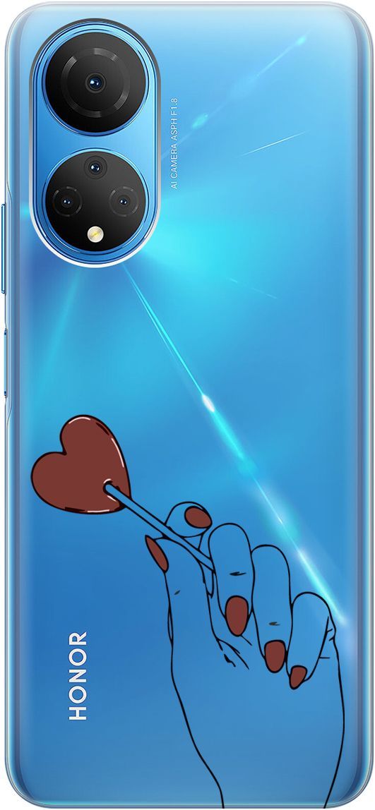 

Силиконовый чехол на Honor X7 "Heartbreaker" прозрачный, Прозрачный;красный, 158555