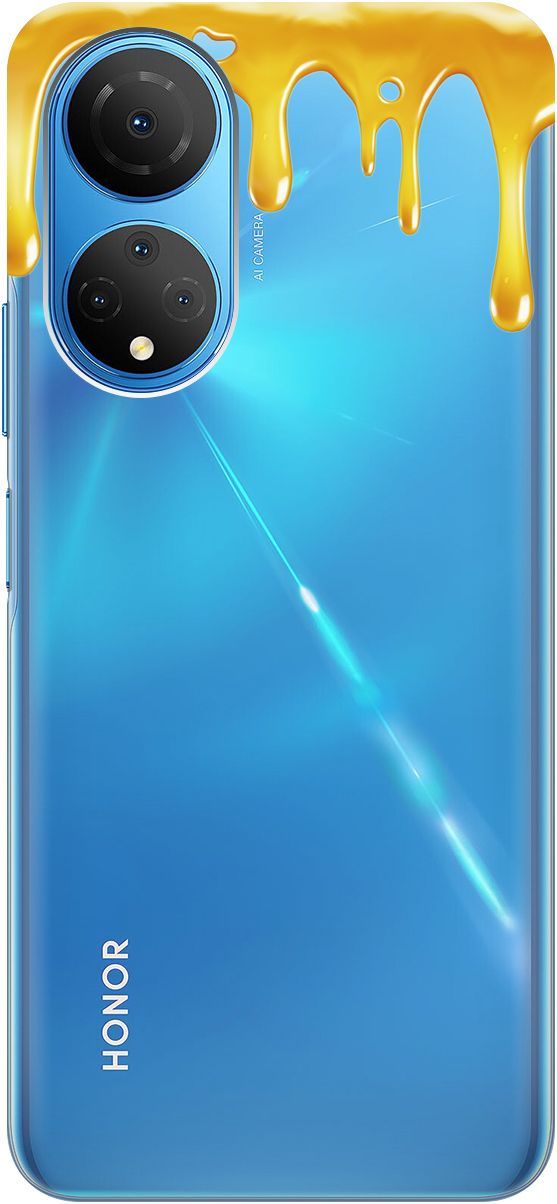 

Силиконовый чехол на Honor X7 "Honey" прозрачный, Прозрачный;желтый, 158555