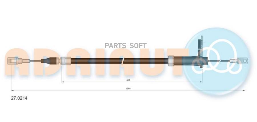 Ad27.0214_=pe71552=14.2114=dl-10.943=10.943 [2014200685] трос ручника л.+п. mb w201/w124