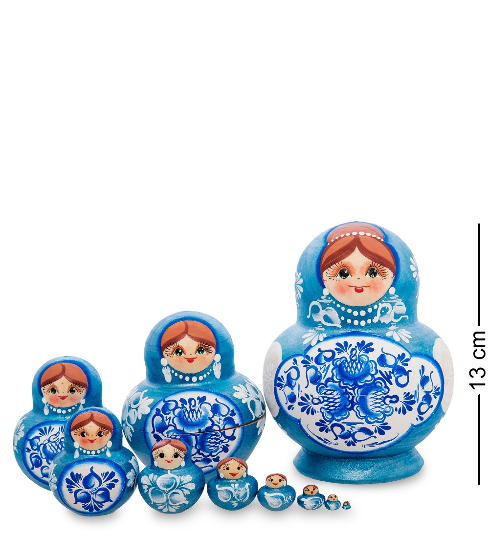 

Матрешка Народные промыслы Небесные георгины, Голубой, AT2137095