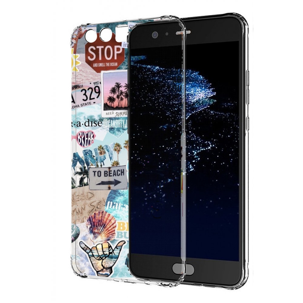 Чехол бампер MyPads Пляжи-постер для Huawei P10 Plus противоударный