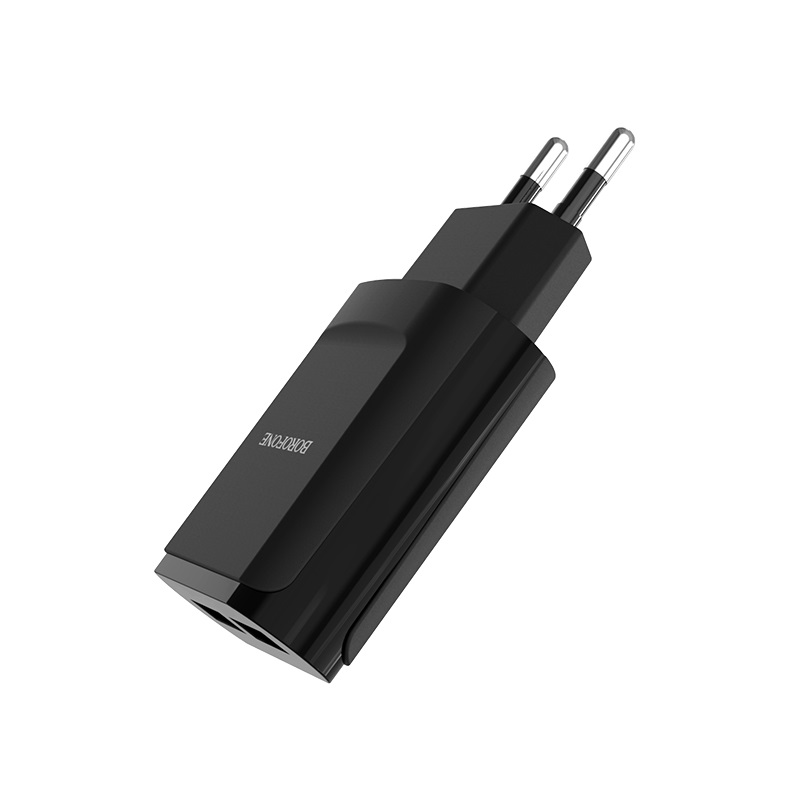 фото Сетевое зарядное устройство borofone ba8a leplug, 2xusb, 2,1 a, black