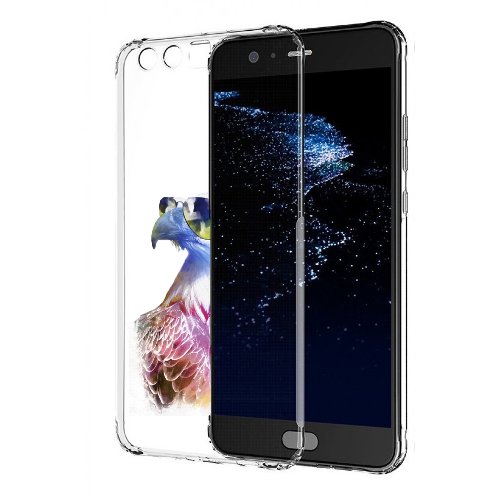 

Чехол бампер MyPads Орел в очках для Huawei P10 Plus противоударный, Прозрачный, Tocco