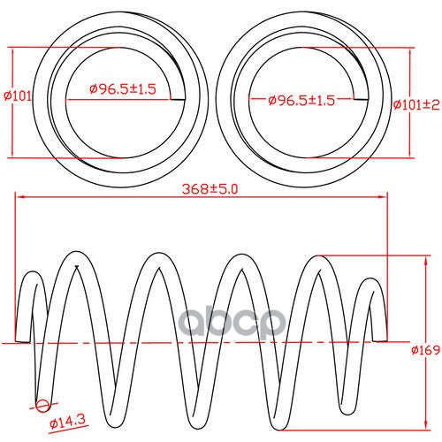 

Пружина подвески передней nissan qashqai (j10), qashqai+2 (jj10), l368-d169-t14,3 z48112r