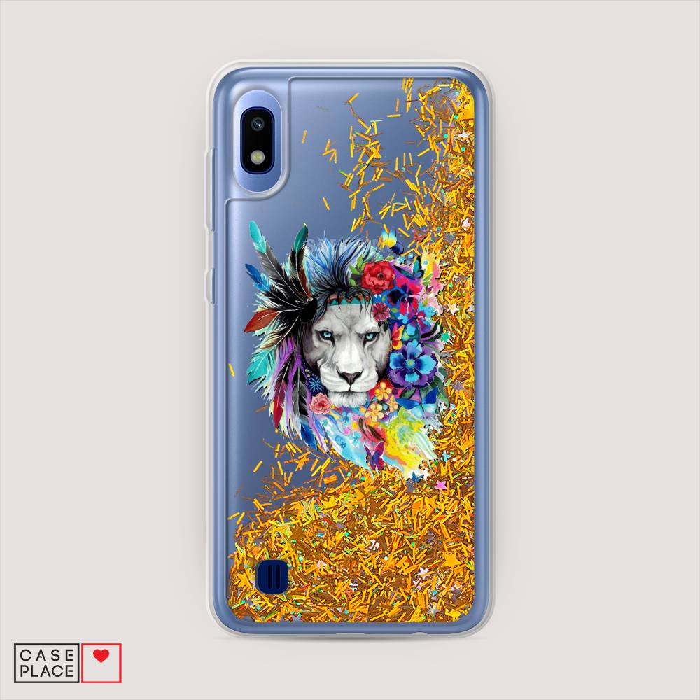 

Жидкий чехол с блестками "Гавайский лев" на Samsung Galaxy A10, 27990-1