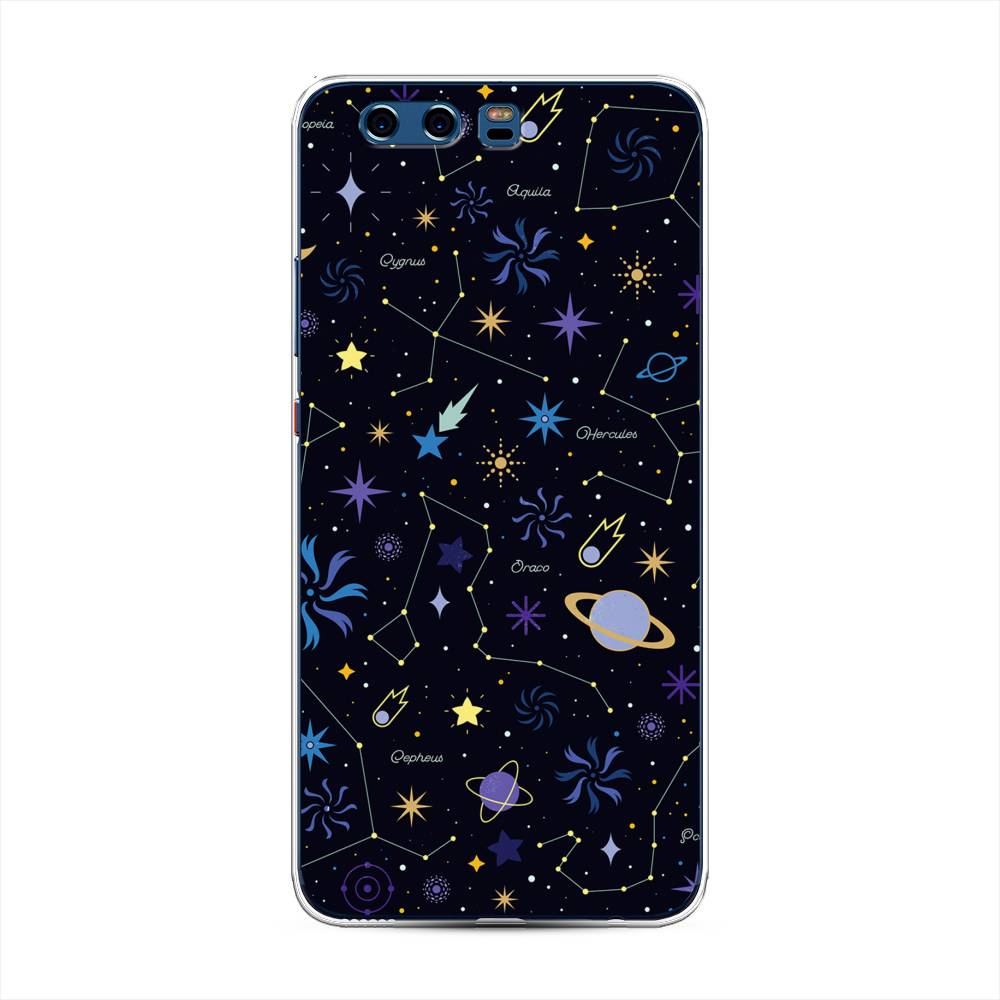 

Чехол для Huawei P10 Plus "Цветной космос", Желтый, 62350-2