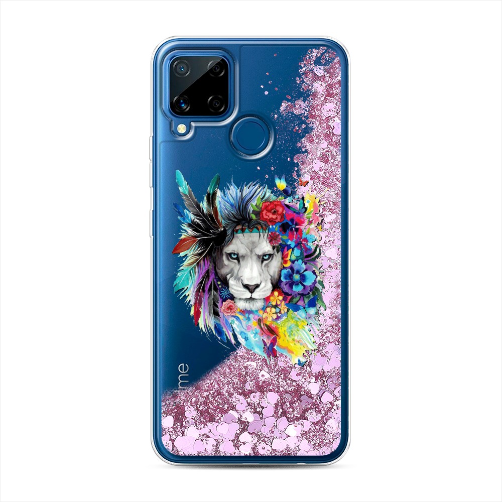 

Жидкий чехол с блестками "Гавайский лев" на Realme C15, 255094-1