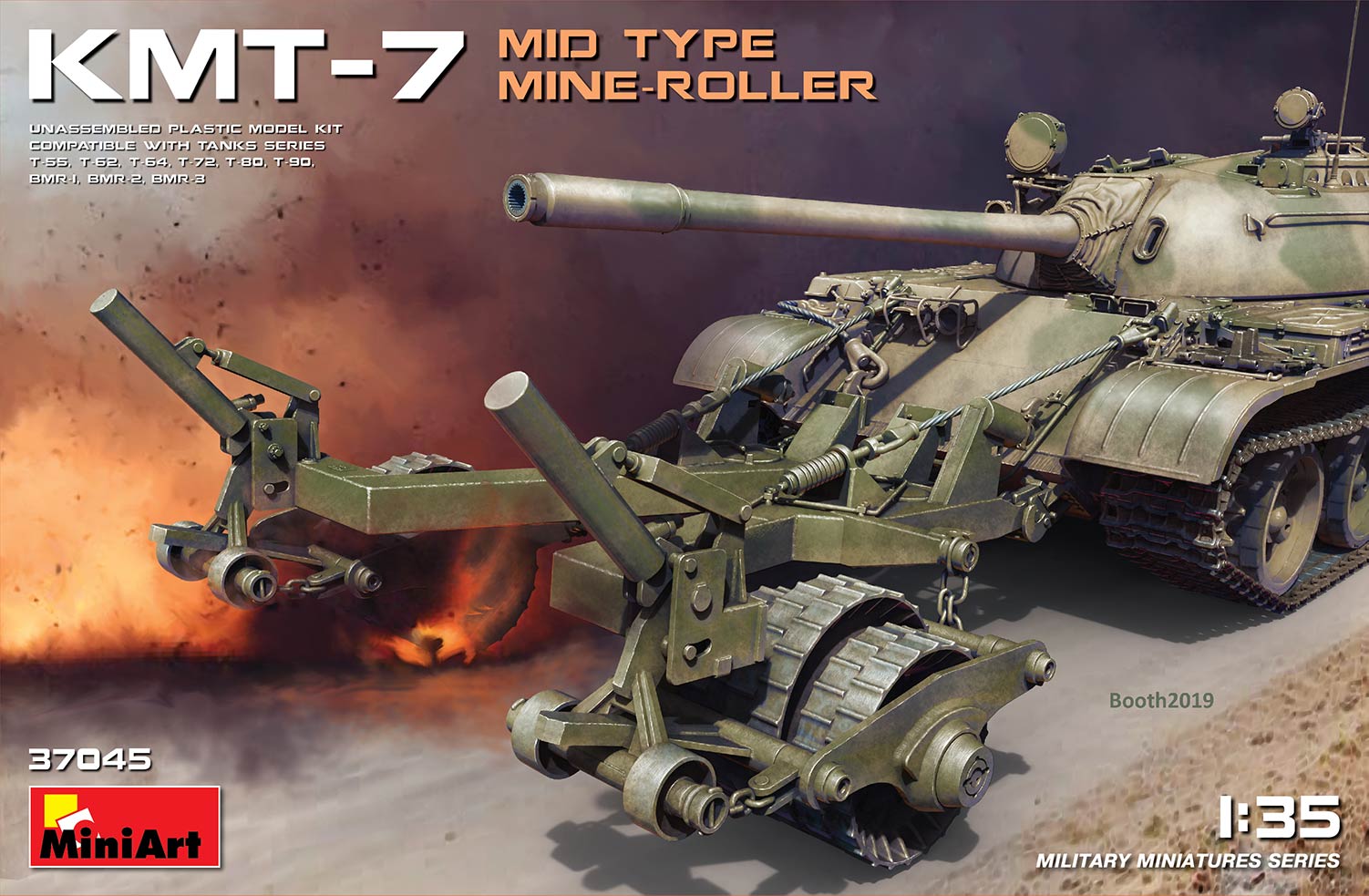 

Сборная модель MiniArt 1/35 Колейный Минный Трал КМТ-7. Среднего Типа 37045